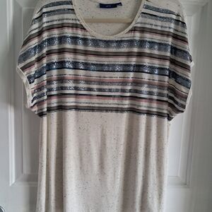 Striped Sequin  Xxl Apt 9 Women's Top